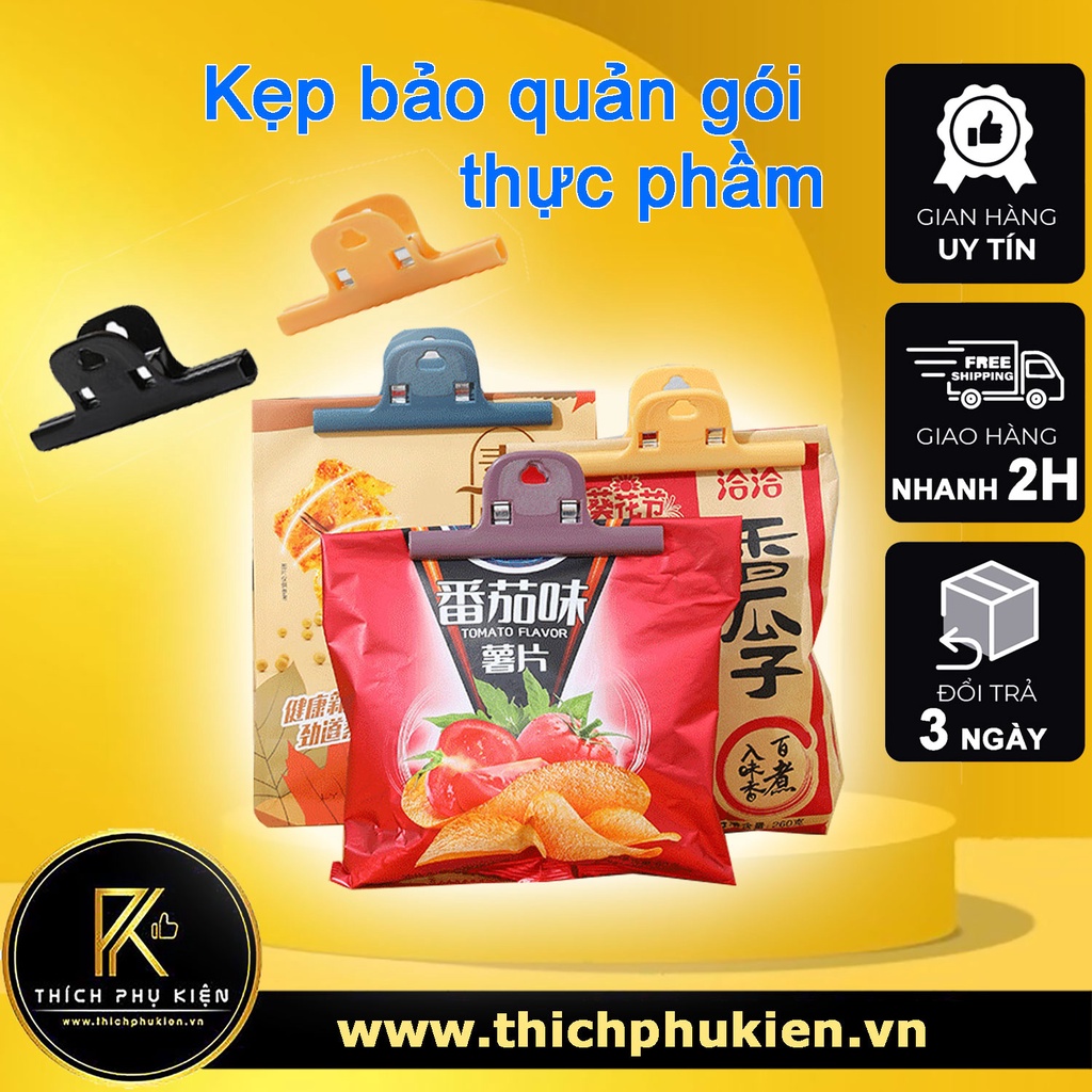 COMBO 2 Kẹp Miệng Túi Gói Thực Phẩm, Niêm Phong Bảo Quản Túi Thức Ăn Siêu Tiện Dụng