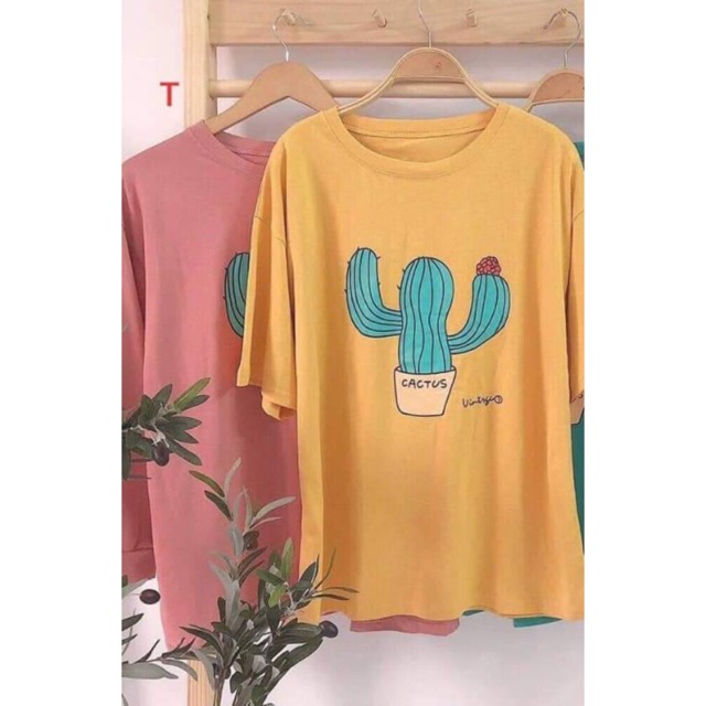 Áo phông Cactus chậu sương rồng hoa DTR0919