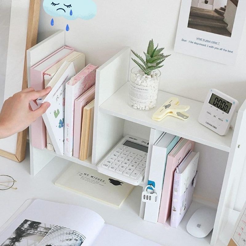 Kệ sách để bàn làm việc, giá sách để đồ đa năng xếp gọn phòng khách- GP62