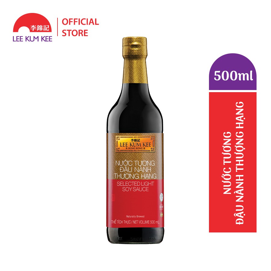 Nước tương Lee Kum Kee Selected Light Soy Sauce (500ml/chai) loại thượng hạng chuẩn bị Trung Hoa