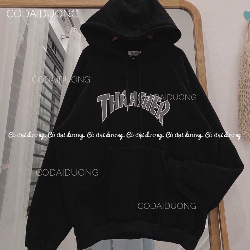 Hoodies nỉ mũ THRATHER - nỉ bông ulzzang nhiều màu(kèm ảnh thật) | BigBuy360 - bigbuy360.vn