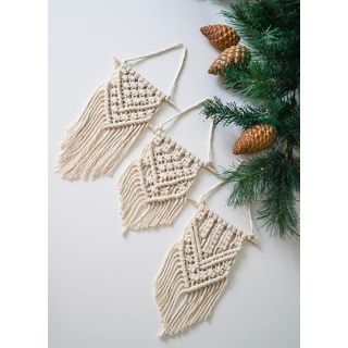 Set 3 Cờ macramé cờ trang trí cờ phong cách boho dây treo mini trang trí