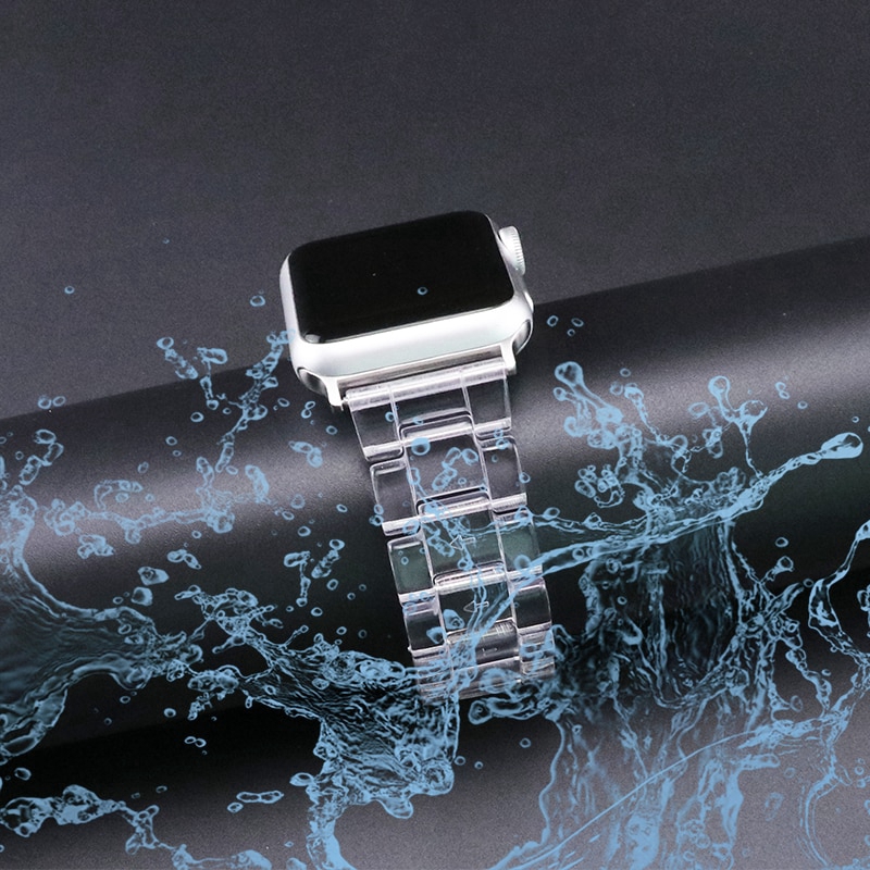 Dây đeo bằng nhựa cứng trong suốt dành cho đồng hồ thông minh for Apple Watch7/ 6/ SE/ 5/ 4/ 3/ 2/ 1