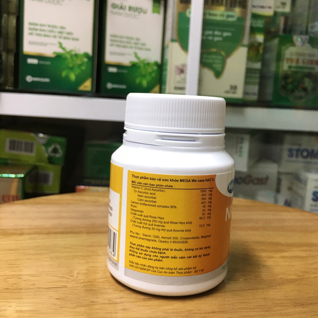Viên bổ sung Vitamin C Nat C 1000 (30 viên/lọ) | Thế Giới Skin Care
