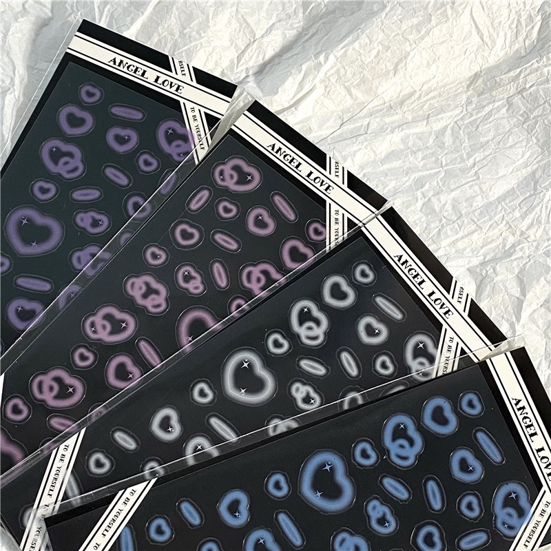 Miếng dán trong suốt hình trái tim dễ thương trang trí tiện dụng