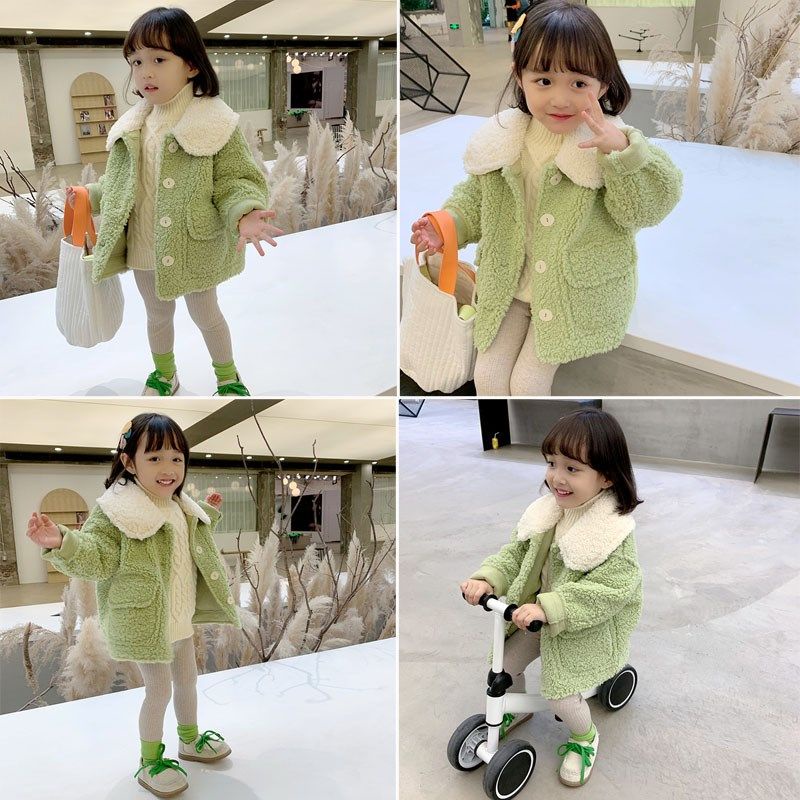 ✻Áo Khoác Cotton Xinh Xắn Dành Cho Bé✻Áo Khoác Len Lông Cừu Phong Cách Phương Tây Thời Trang Thu Đông 2022 Mới Cho Bé Gái
