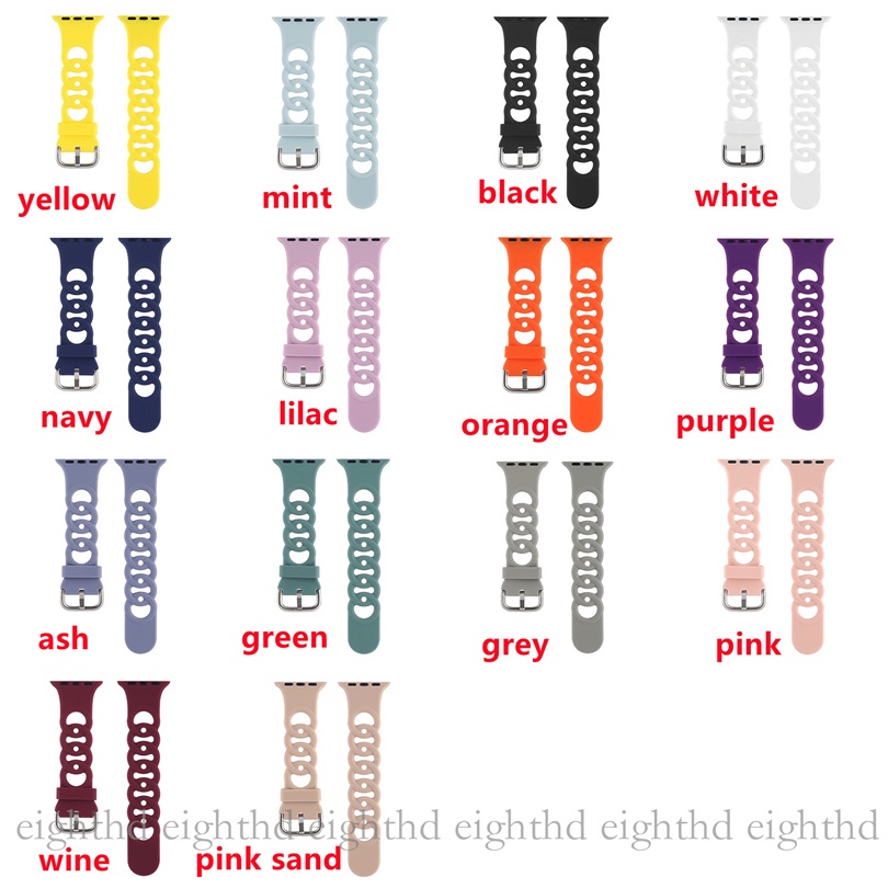 Dây Đeo Silicone Màu Trơn Cho Đồng Hồ Thông Minh Smart Watches Series 7 6 SE 5 4 3 2 1 41mm 45mm 44mm 42mm 40mm 38mm