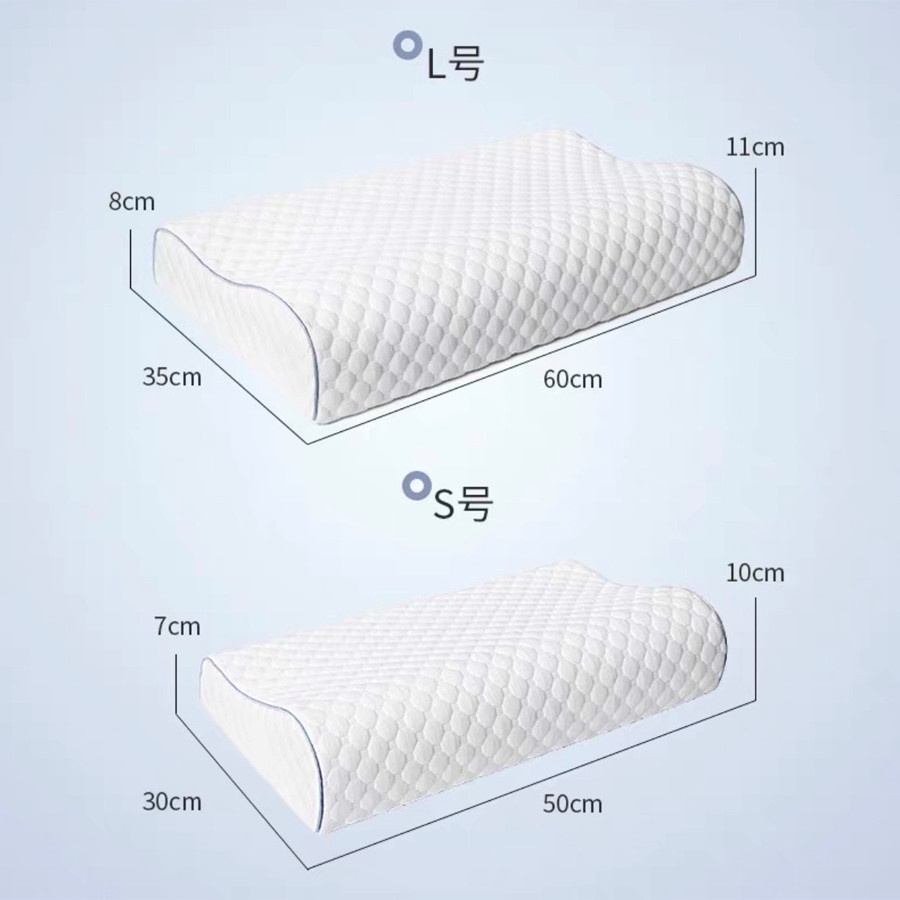Gối Ngủ Cao Su Non Kèm Vỏ Gối Người Lớn Chống Đau Cổ Vai Gáy 30x 50Cm