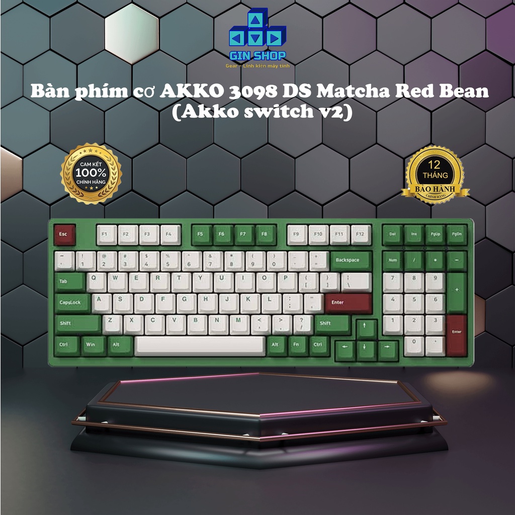 Bàn phím cơ AKKO 3098 DS Matcha Red Bean