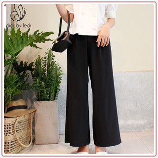 Quần ống rộng, quần tây nữ màu Đen vải Visco cao cấp cạp cao DIDI BY LEDI size S M L XL- Q1073