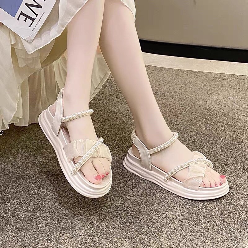 Dép sandal QUAI NGỌC phối Lưới Hàng QC Cao Cấp