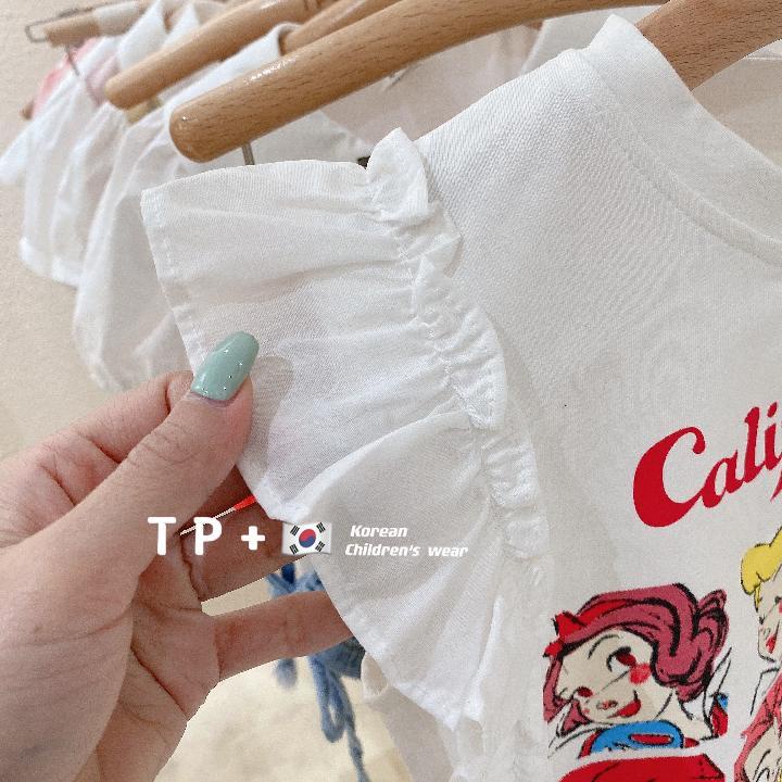 Áo Thun Tay Ngắn Phong Cách Hàn Quốc Dễ Phối Đồ Thời Trang Mùa Hè Cho Bé Gái