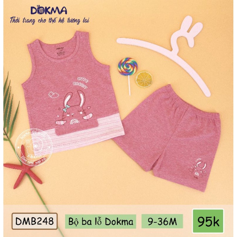 DOKMA 2022 - Bộ Ba Lỗ Hình Thú cho bé trai bé gái từ 6M đến3Y mã DMB248