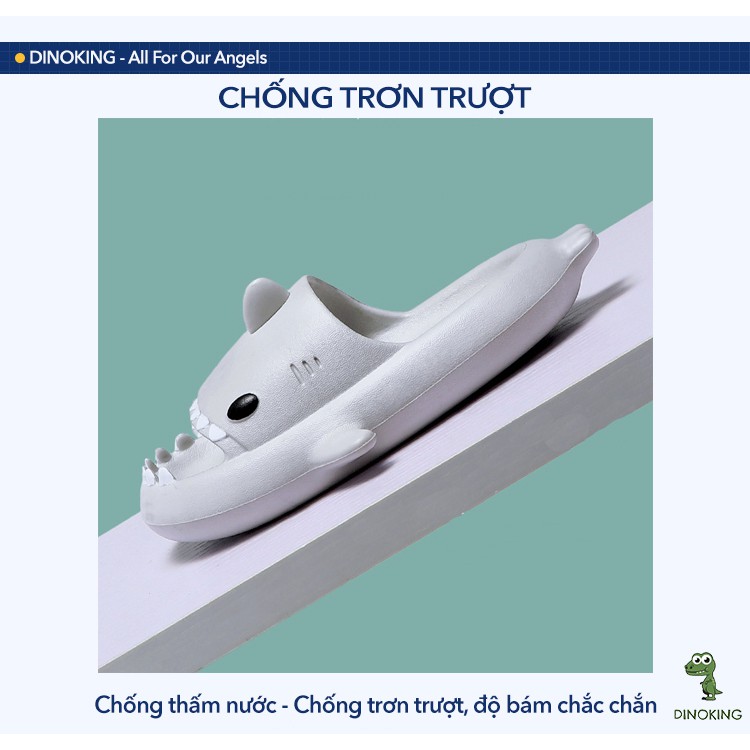 Dép cá mập cho bé DINOKNG Dép lê quai ngang trẻ em siêu nhẹ chống trơn trượt DE04