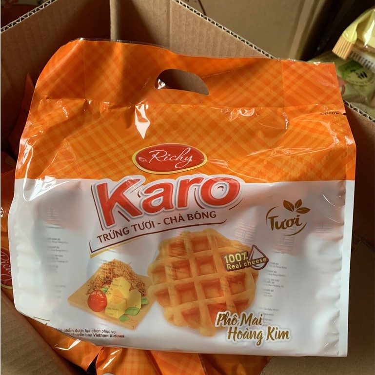 Combo 4 bịch Bánh tươi Karo Hoàng Kim Richy KARO (26g/chiếc)