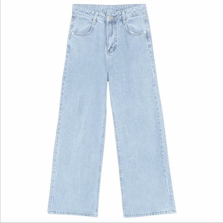 Quần ống rộng lưng cao jean nữ trơn unisex phù hợp đi học đi làm/Quần suông bò dáng ulzzang thời trang nữ Encanto (1002)
