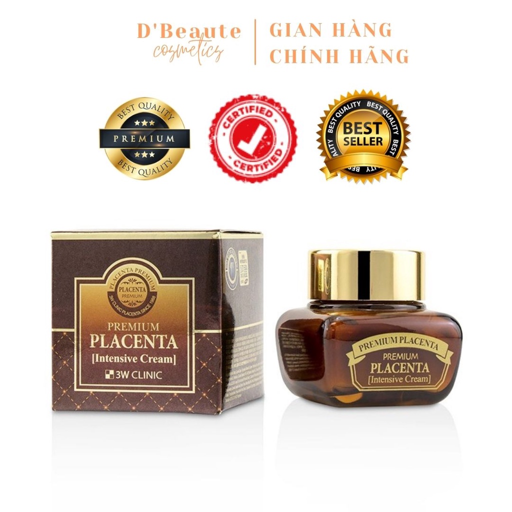 Kem Dưỡng Trắng Da Săn Chắc và Chống Lão Hóa 3W Clinic Placenta Intensive Cream (50ml) - Hàn Quốc Chính Hãng