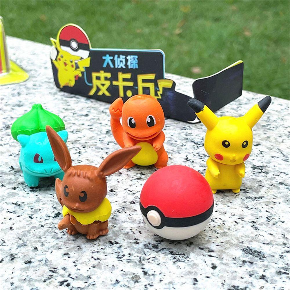 PEWANY Hộp 5 Gôm Tẩy Tạo Hình Nhân Vật Hoạt Hình Pokemon