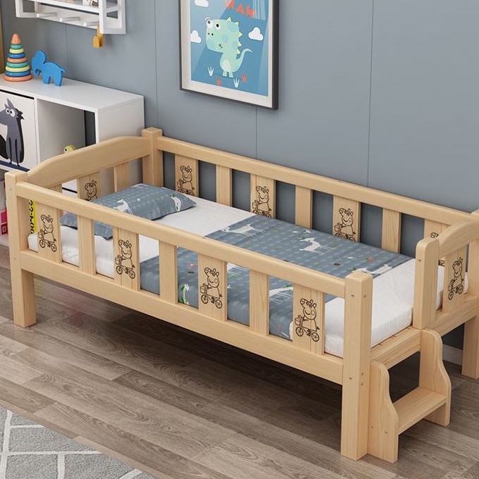 Giường Ghép Cho Bé , Giường ngủ cho bé Chất Liệu Gỗ Thông Kích Thước 128*60*40cm