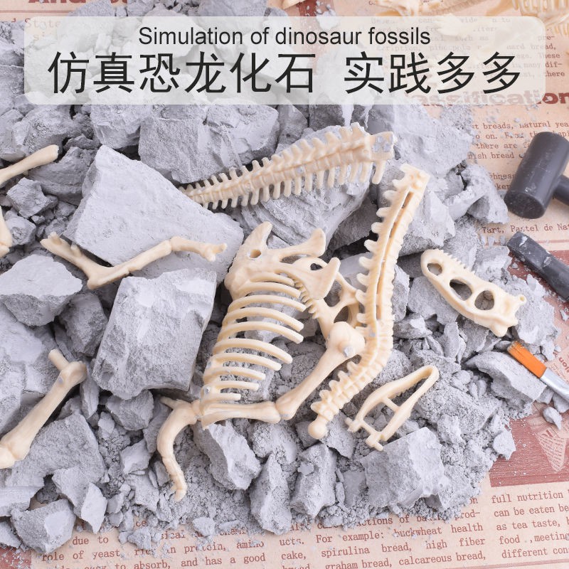 Đồ chơi khai quật khảo cổ hóa thạch khủng long cho trẻ em Đào kho báu kim cương Mô hình phỏng bộ xương Hướng dẫn sử