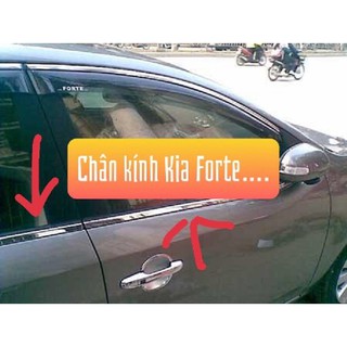 Phụ kiện Kia Forte Nẹp Chân Kính, Nẹp Inox viền chân kính xe ô tô