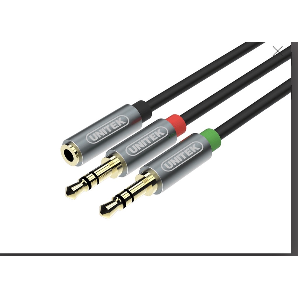 Cáp gộp audio và mic 3.5mm Jack gộp tai nghe 3.5 Unitek Y957