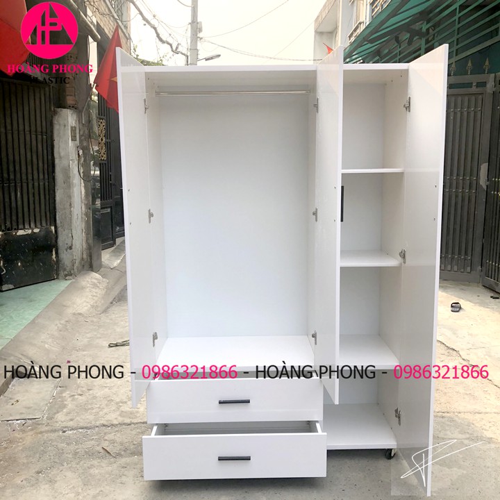 Tủ nhựa đài loan 3 cánh ĐẸP (1M23 X 1M85) Miễn phí vận chuyển tủ quần áo bảo hành 2 năm | BigBuy360 - bigbuy360.vn