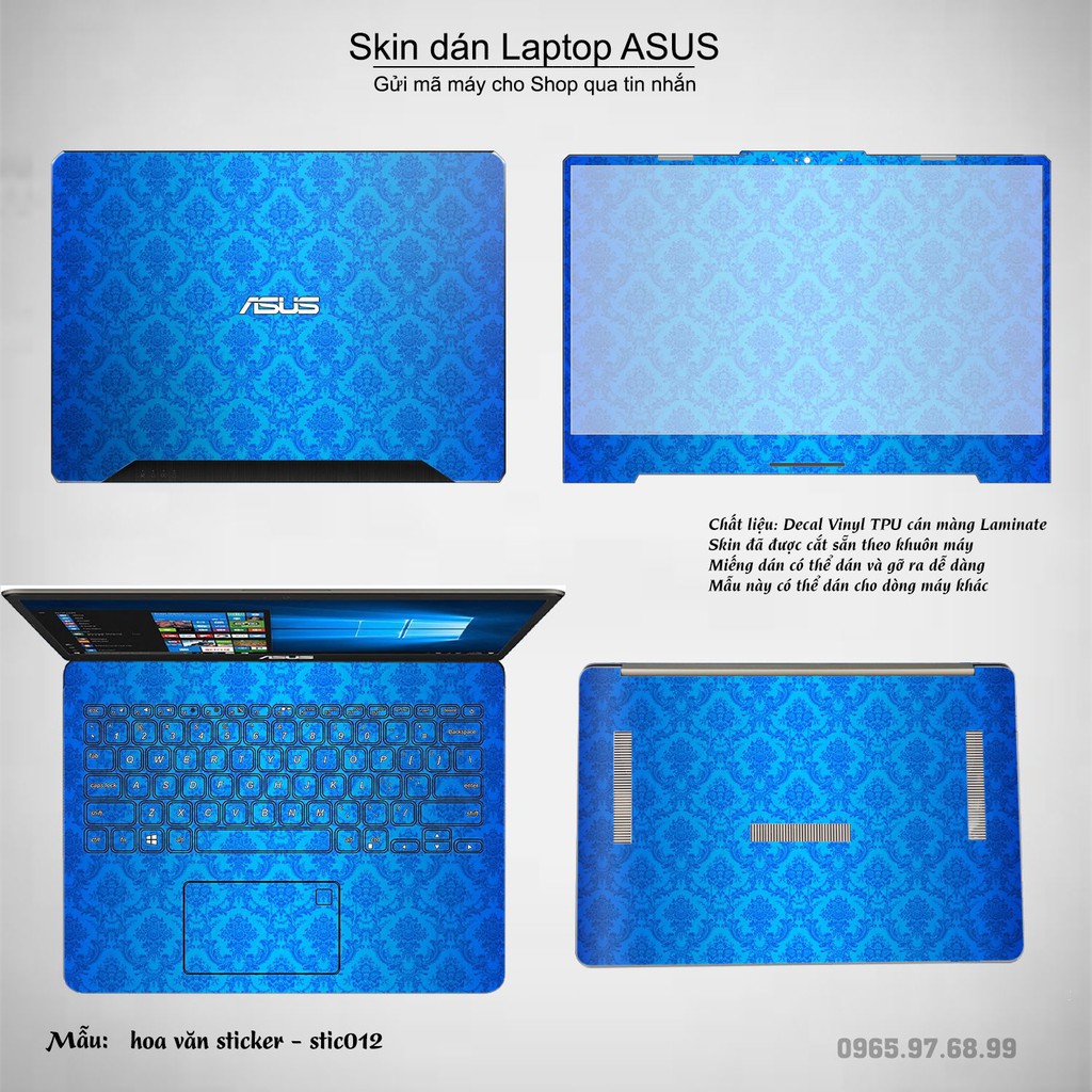 Skin dán Laptop Asus in hình Hoa văn sticker _nhiều mẫu 2 (inbox mã máy cho Shop)