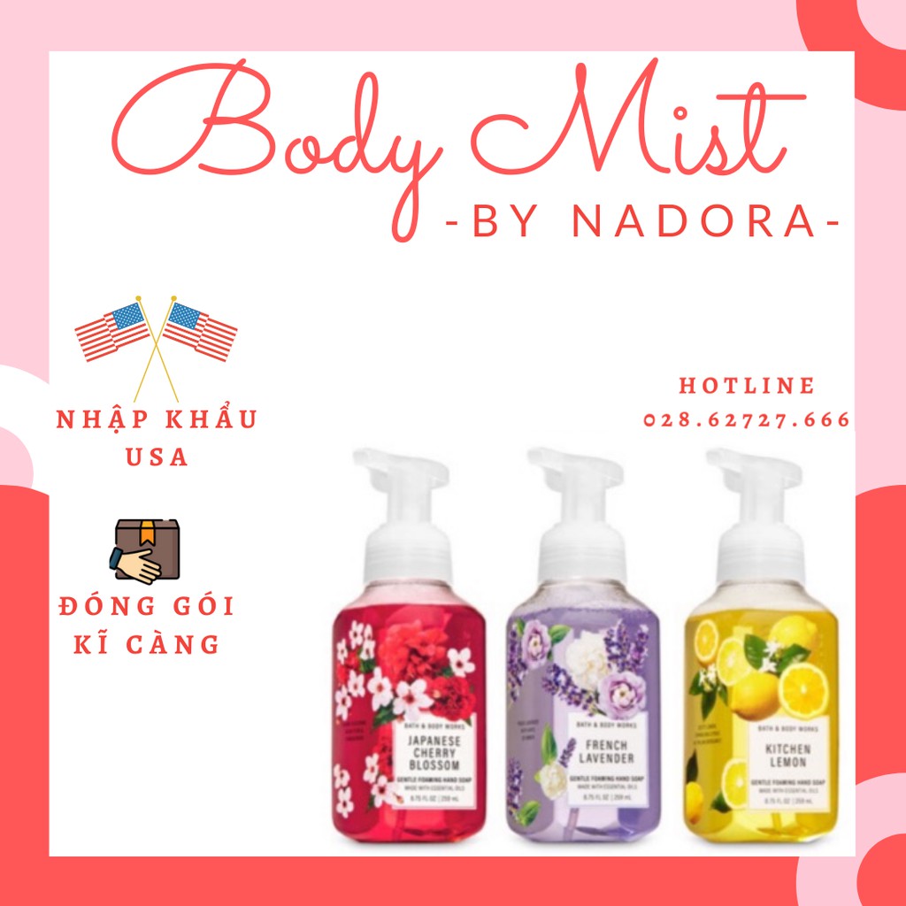 [Đủ Mùi] Nước Rửa Tay Bọt Bath And Body Works Hand Soap Foaming (259ml)