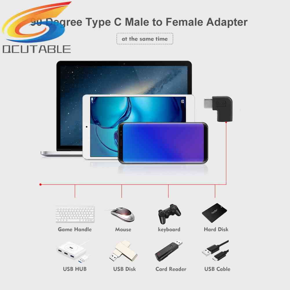 Đầu Chuyển Đổi USB 3.1 Type C Đầu Đực Sang Đầu Cái 90 Độ