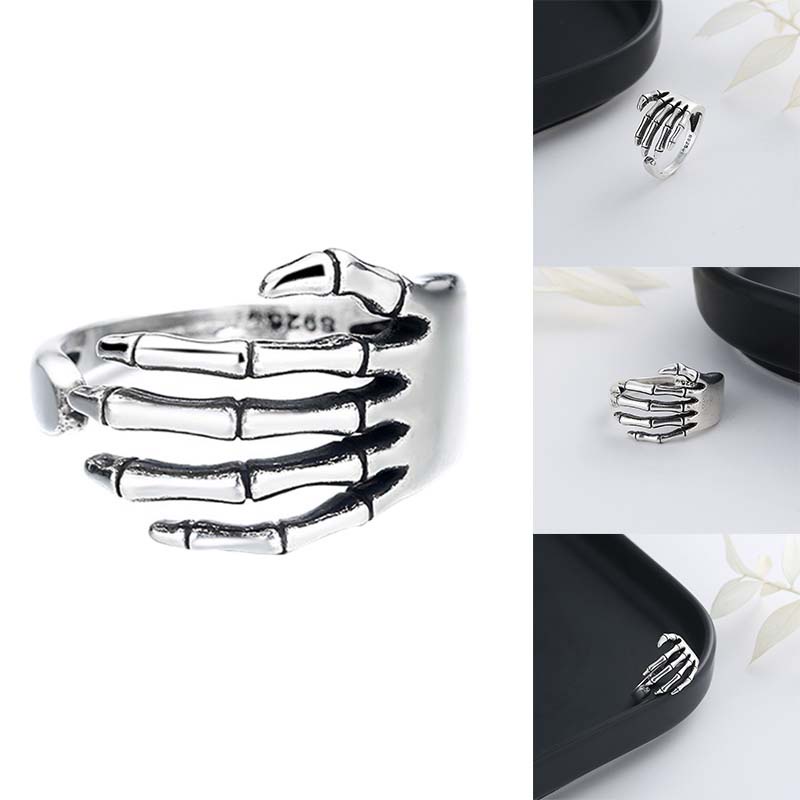 Nhẫn Hợp Kim Hình Xương Bàn Tay Độc Đáo Và Cá Tính YD