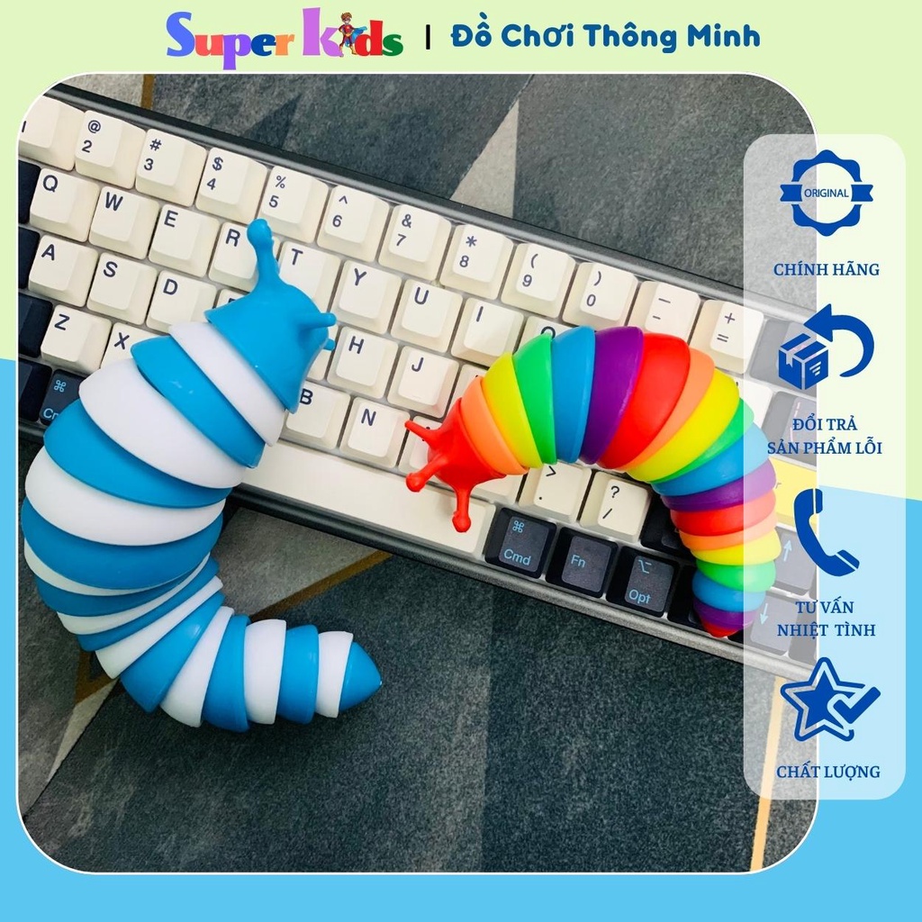 con sâu tiktok ,đồ chơi giải trí trẻ em, người lớn, giảm stress, con sâu vui nhộn nhiều màu ngộ nghĩnh cho bé yêu