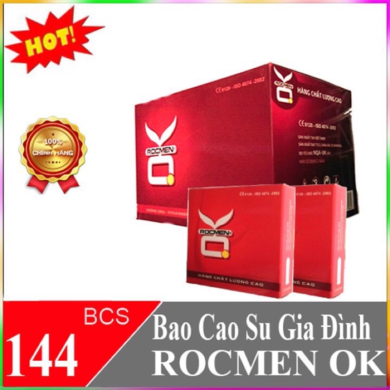 Bao cao su ROCKMEN ok trơn không mùi hộp 3 cái