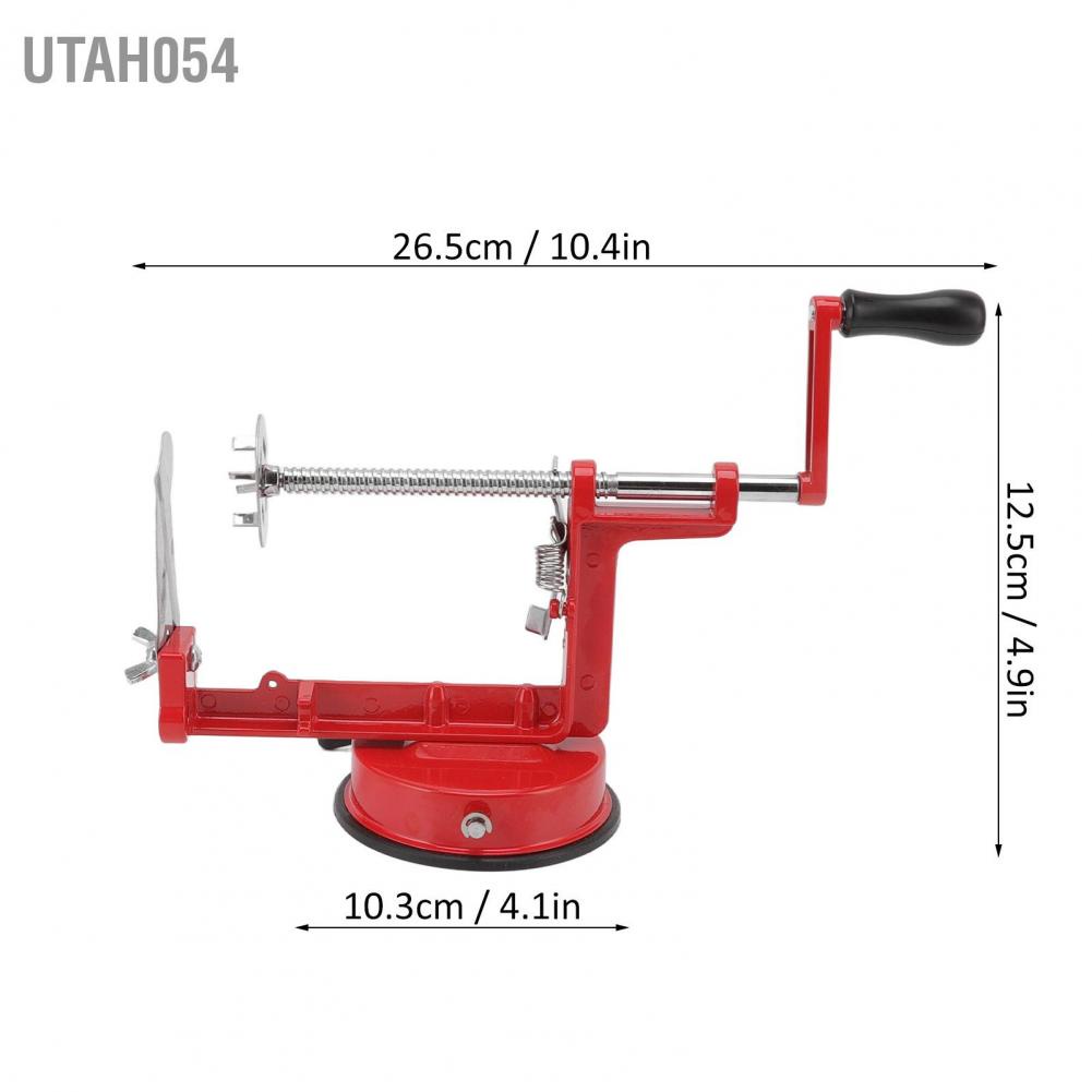 Utah054 Potato Spiral Cutter Multifunctional Manual Rotating Stainless Steel Blade Rust Resistant Red Twisted Peeler