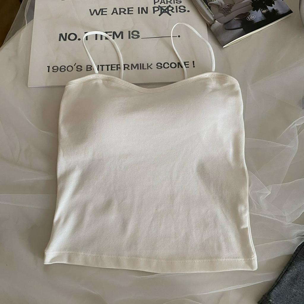 Cocory vn Áo Hai Dây Có Mút Đệm Ngực Thời Trang Mùa Hè Phong Cách Hàn Quốc Cho Nữ