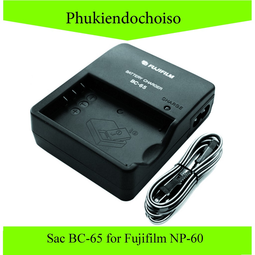 Sạc máy ảnh BC-65 cho Fujifilm NP-60, Sạc dây