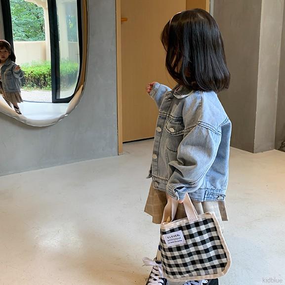 Áo khoác jean tay dài họa tiết dễ thương cho bé gái