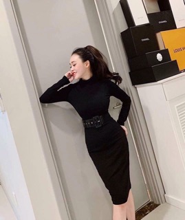 Đầm len gân ôm body siêu chuẩn