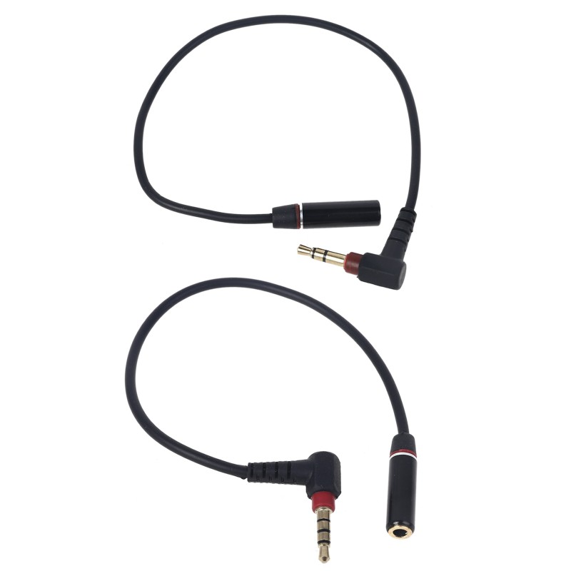 Dây Cáp Nối Dài 3 / 4 Cổng Aux 3.5mm 26cm 90 Độ Cho Tai Nghe / Mp3 / Loa Trên Xe Hơi