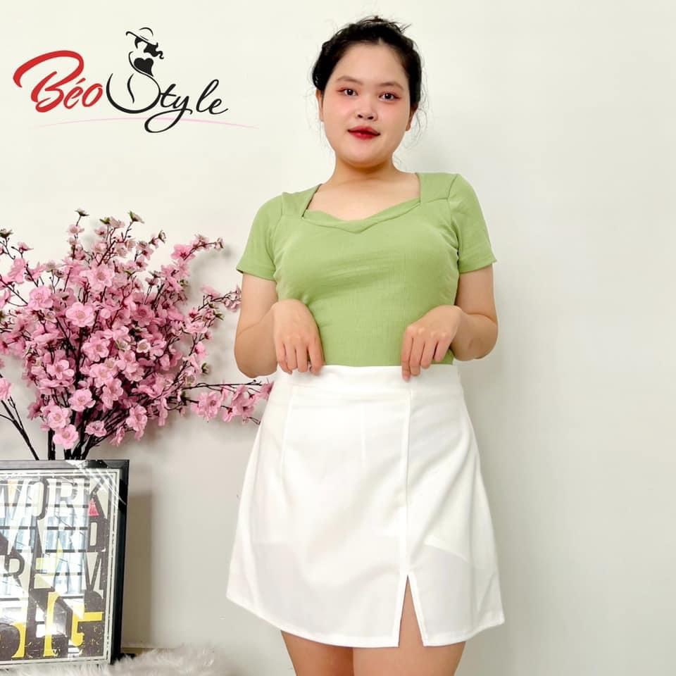 BIGSIZE nữ chân váy công sở chữ A xẻ tà (có lót trong ) CVBS006 beostyle cho người béo mập 40-100kg | BigBuy360 - bigbuy360.vn