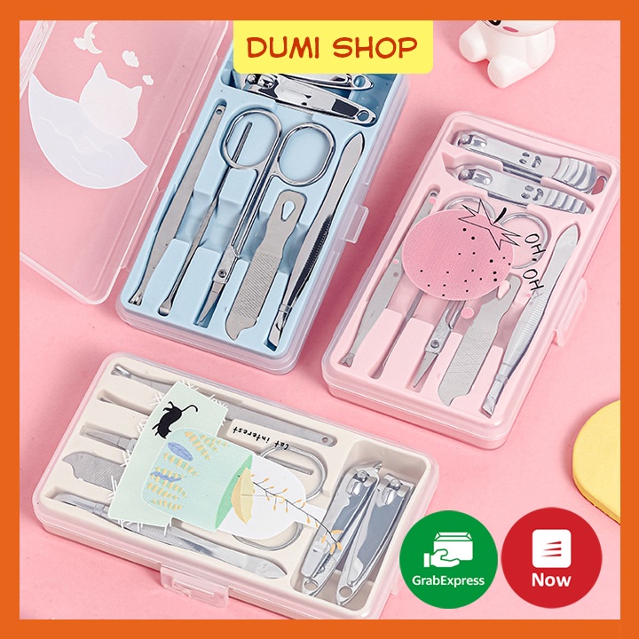 Bộ Dụng Cụ Bấm Móng 7 Món Hộp Nhựa Họa Tiết Trái Cây Xinh Xắn - Dumi Shop