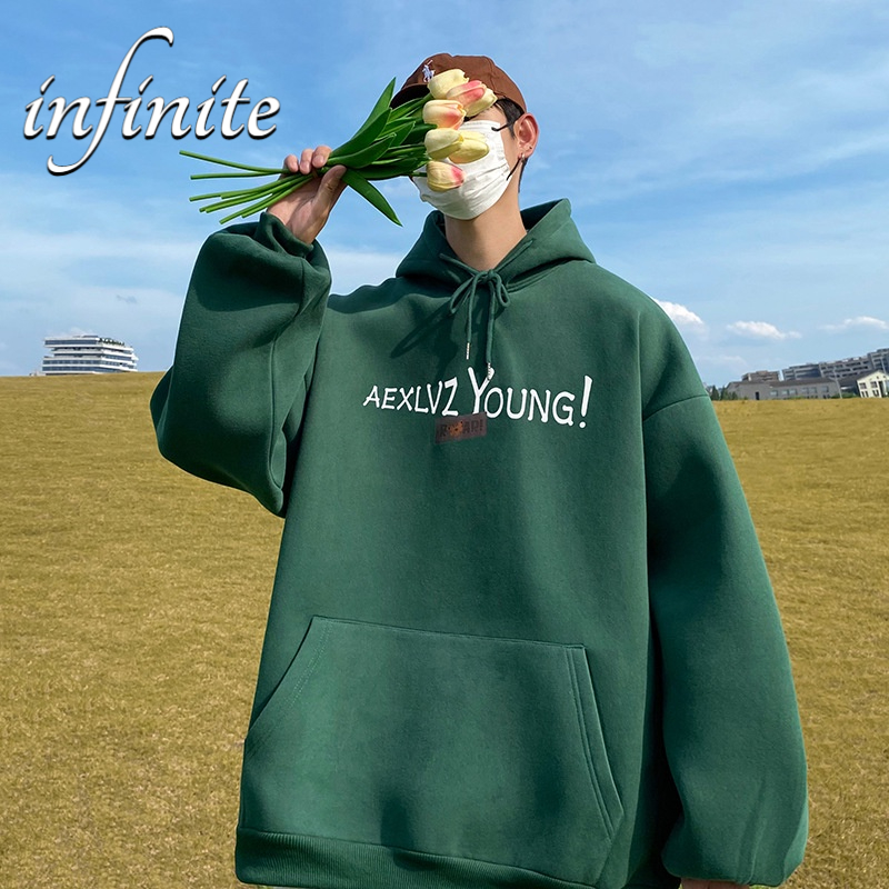 Áo Hoodie Dáng Rộng In Chữ Thời Trang Phong Cách Hàn Quốc Cho Nam
