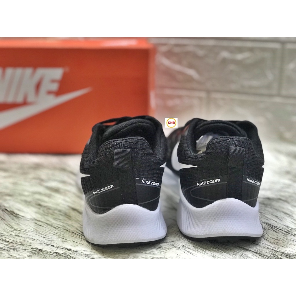 [Freeship + Tặng Kèm Tất] Giày thể thao nam Nike Zoom, Giày Nam Chạy, Đi Bộ Đế Mềm Nike Zoom đen logo trăng