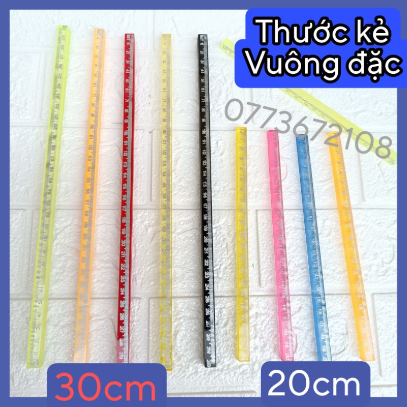 thước kẻ vuông đặc ( nhựa mica cứng ) vuông 1x1cm