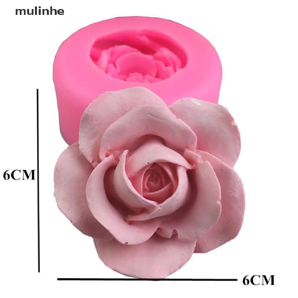 Khuôn Silicon Làm Bánh / Xà Phòng Hình Hoa Hồng Nở 3D
