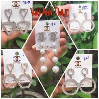 Bông tai Khuyên tai THÁI LAN gắn đá cao cấp - bông tai hình học - bông tai dáng dài