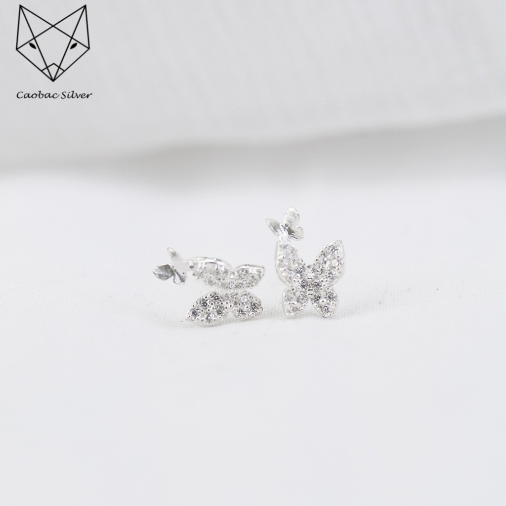 Khuyên Tai Bạc Ta Caobac Silver Bông Nụ Bạc Họa Tiết Cánh Bướm Xinh Xắn Đơn Giản Hợp Làm Quà Tặng Lịch Sự Cho Nữ
