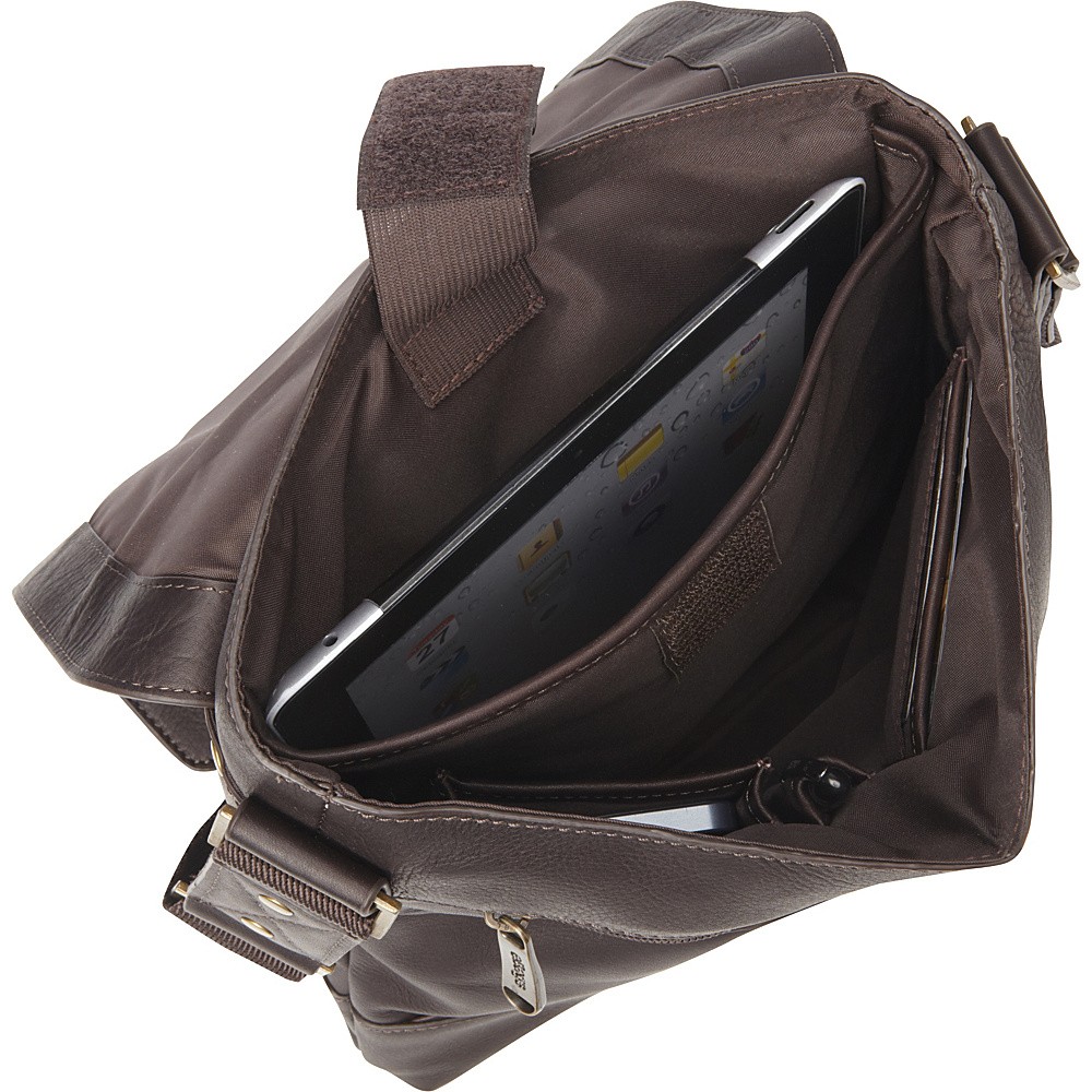 Túi đeo chéo vai nam da Columbia eBags Colombian Leather Rivet Tablet Bag (Mỹ) (Nâu đậm)