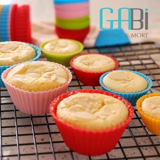 Khuôn silicon tròn làm thạch, cupcake, muffin 6.5cm