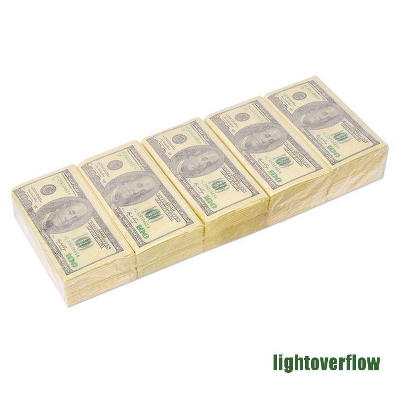 Set 10 Giấy Ăn 100 Tờ In Hình Tiền Đô La Sáng Tạo